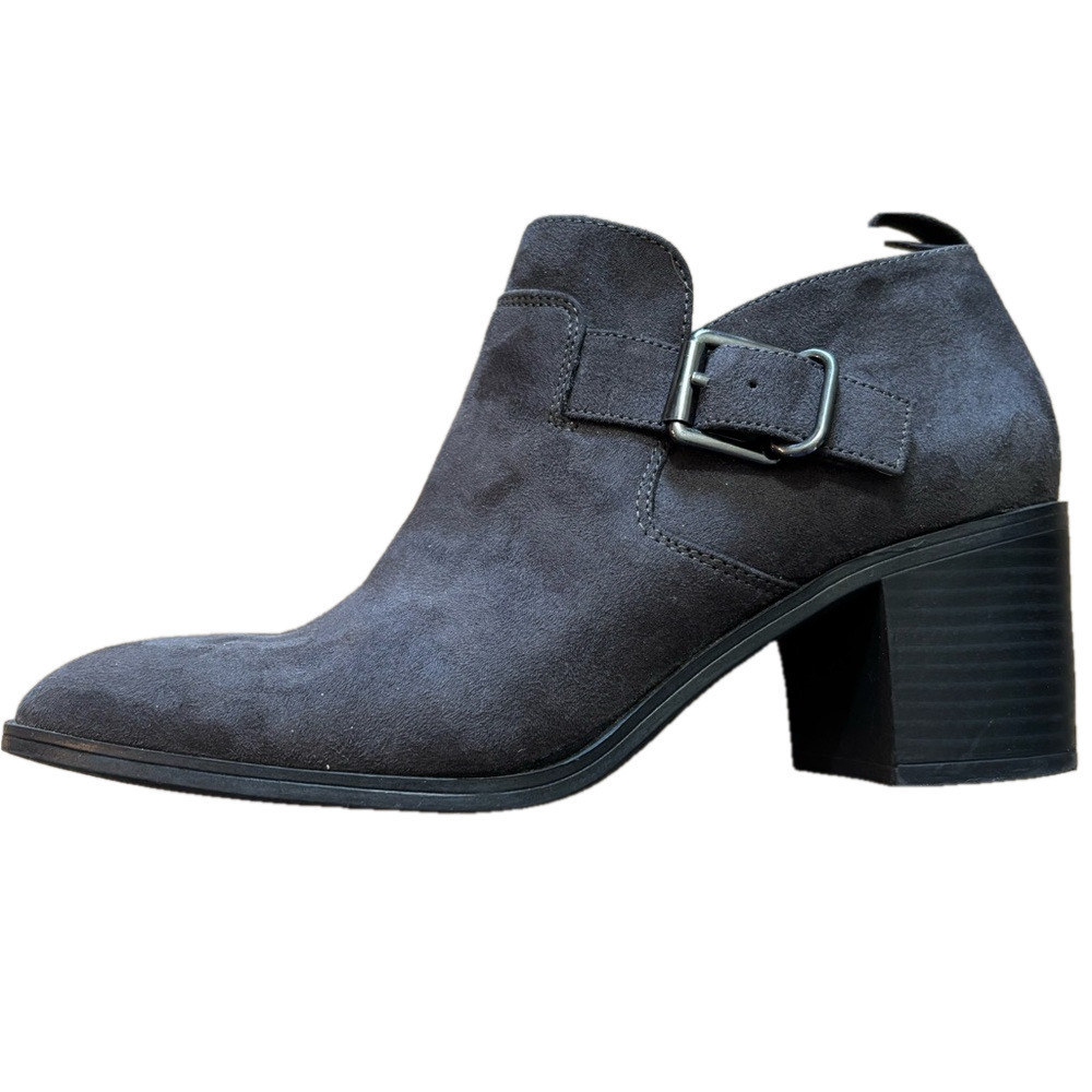 Franco Sarto charcoal gray zippered ankle booties size 8  2.5” block heal.